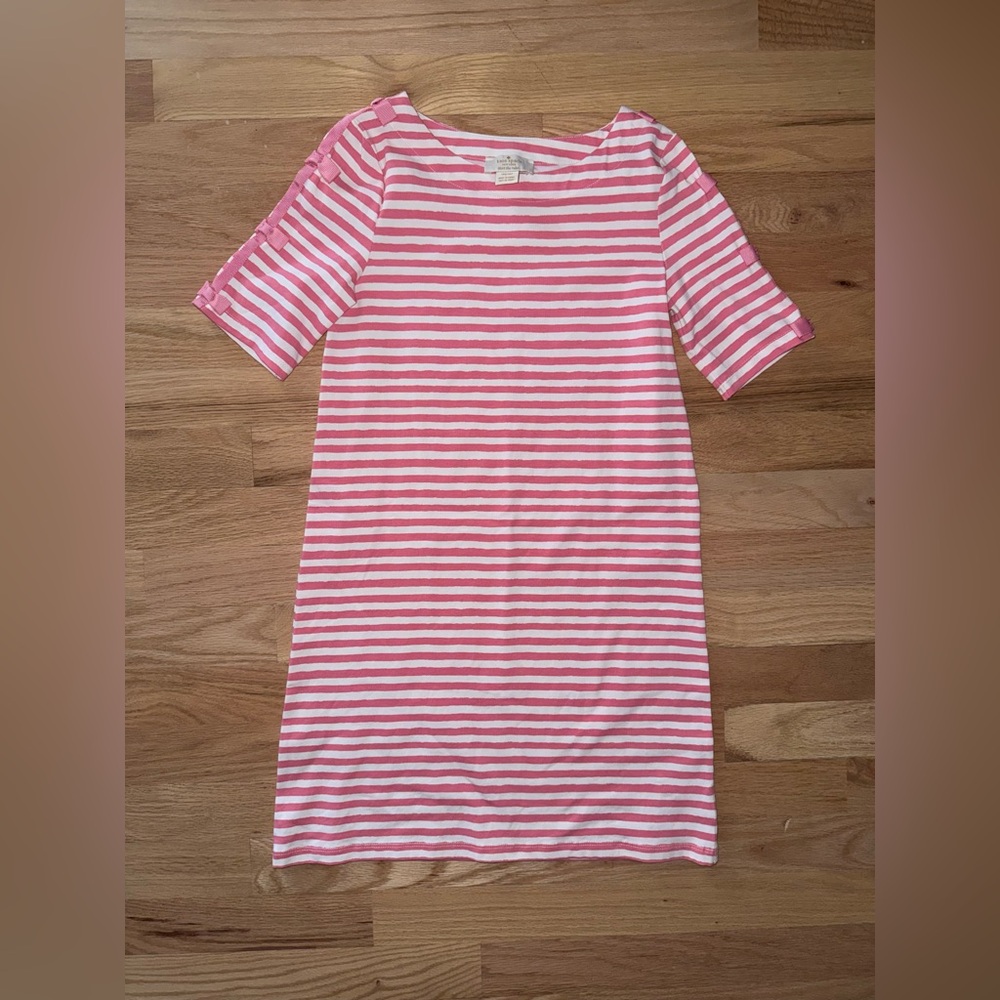 Girls Kate Spade Pink and White Striped Casual Dress size 140cm 10 EUC